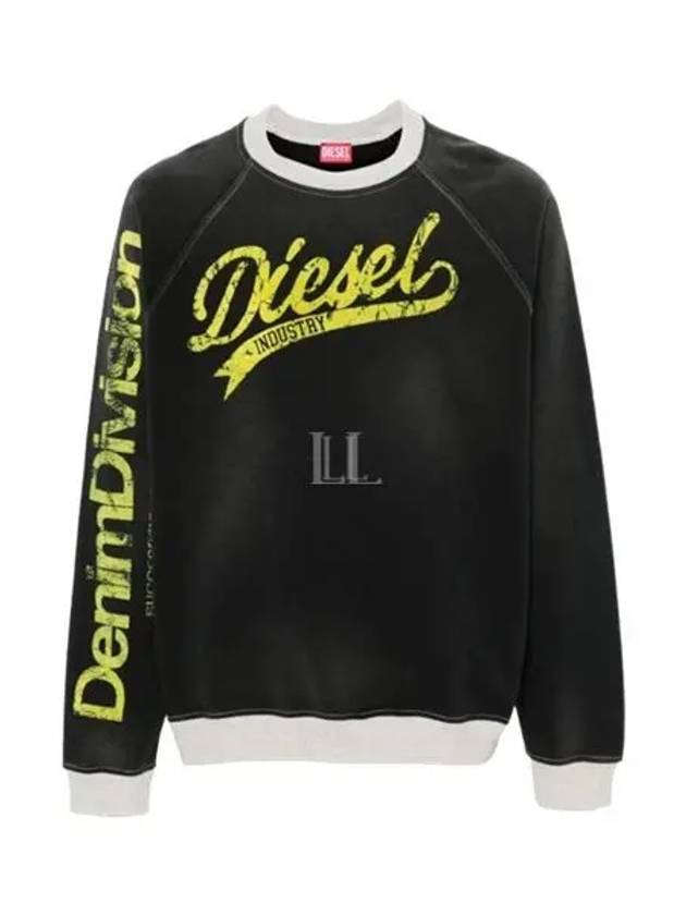 S Flock Logo Sweatshirt Black - DIESEL - BALAAN 2