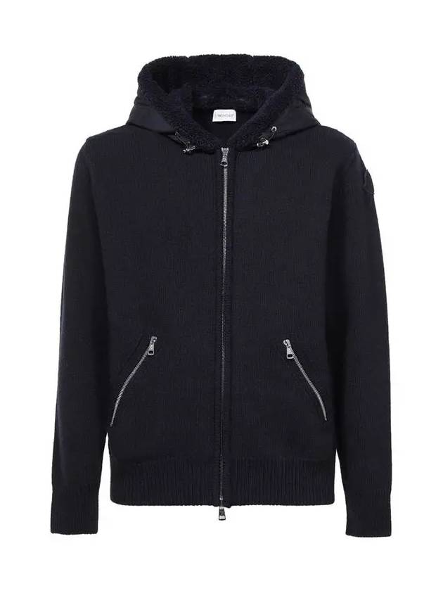 Logo Wool Hood Zipup Navy 9B000 16 M1115 778 - MONCLER - BALAAN 2