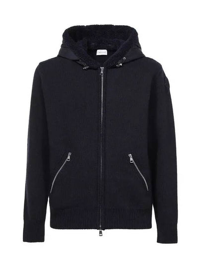 Logo Wool Hooded Zip Up Navy 9B000 16 M1115 778 - MONCLER - BALAAN 2