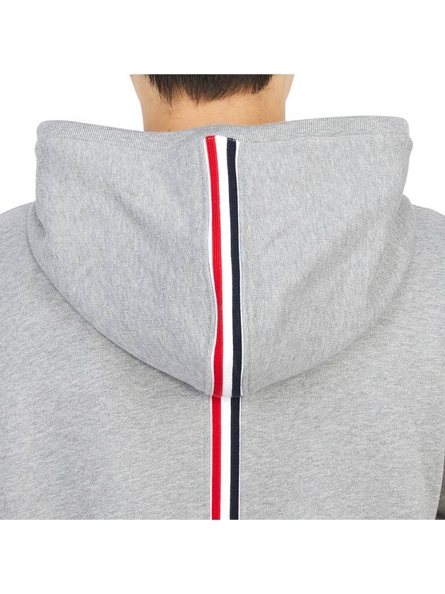 Men's Center Back Stripe Logo Patch Hoodie Grey - THOM BROWNE - BALAAN 8