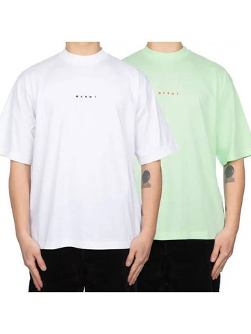 Mini Logo Over Short Sleeve T-Shirt HUMU0223P1 - MARNI - BALAAN 1