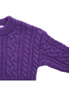 Cable Wool Knit Top Purple - AMI - BALAAN 5