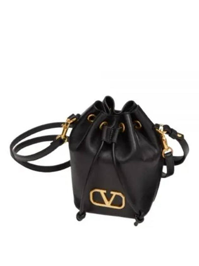 V Logo Signature Bucket Bag Black - VALENTINO - BALAAN 2