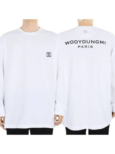 Men's Back Logo Long Sleeve T-Shirt White - WOOYOUNGMI - BALAAN 2