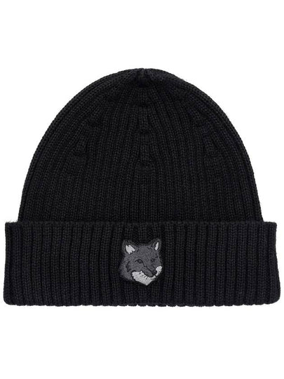 Wool Fox Head Beanie Black - MAISON KITSUNE - BALAAN 2