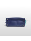 Prada SAFFIANO LUX blue navy two tone color gold logo tote bag and shoulder BN2438 - PRADA - BALAAN 4