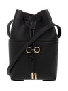 Grained Leather Gancini Mini Bucket Bag Black - SALVATORE FERRAGAMO - BALAAN 1