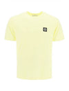 Logo Patch Short Sleeve T-Shirt Yellow - STONE ISLAND - BALAAN 1