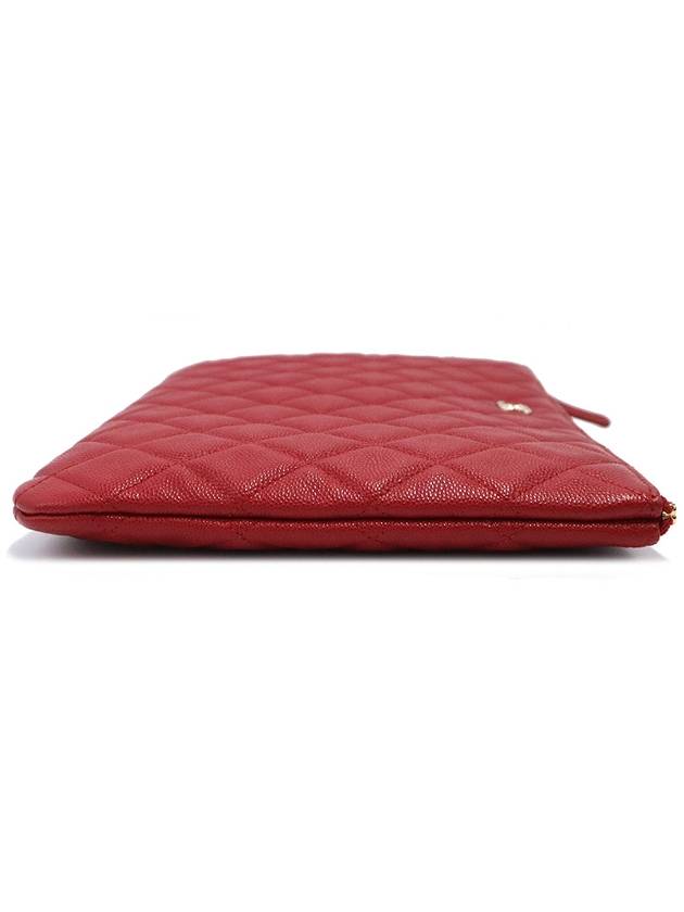 Chanel A82545 Red Caviar Gold Classic New Medium Clutch No 28 - CHANEL - BALAAN 7