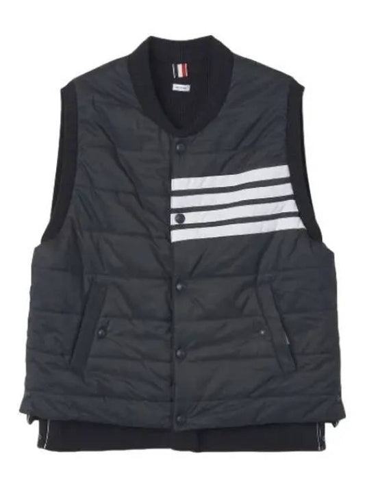 Diagonal Reversible Tech Knit Vest Navy - THOM BROWNE - BALAAN 1