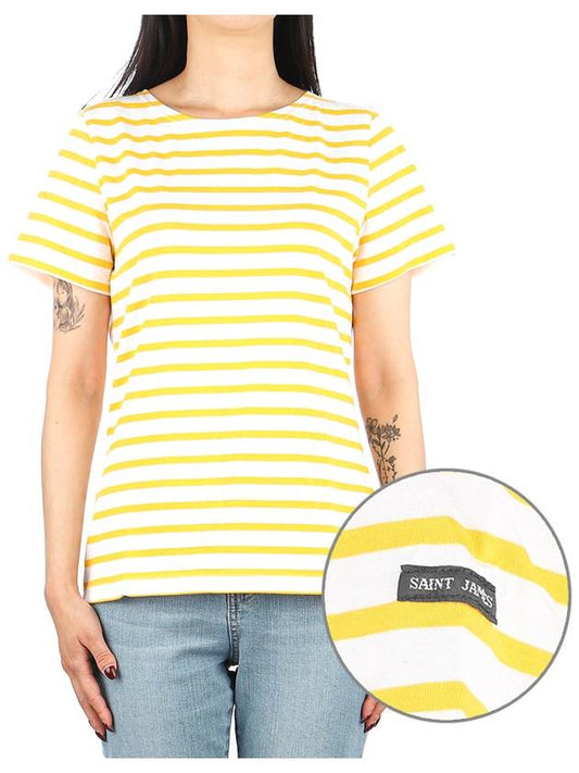 Etrille Striped Short Sleeve T-Shirt White Yellow - SAINT JAMES - BALAAN 2