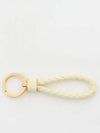 Intrecciato Lambskin Key Holder Light Yellow - BOTTEGA VENETA - BALAAN 3