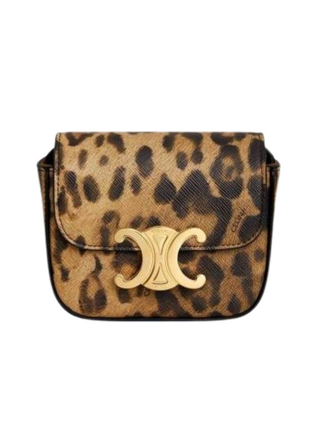 Mini Claude Leopard Print Canvas Cross Bag - CELINE - BALAAN 1