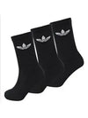 Trefoil Cushion Crew Socks 3 Pairs Black - ADIDAS - BALAAN 4