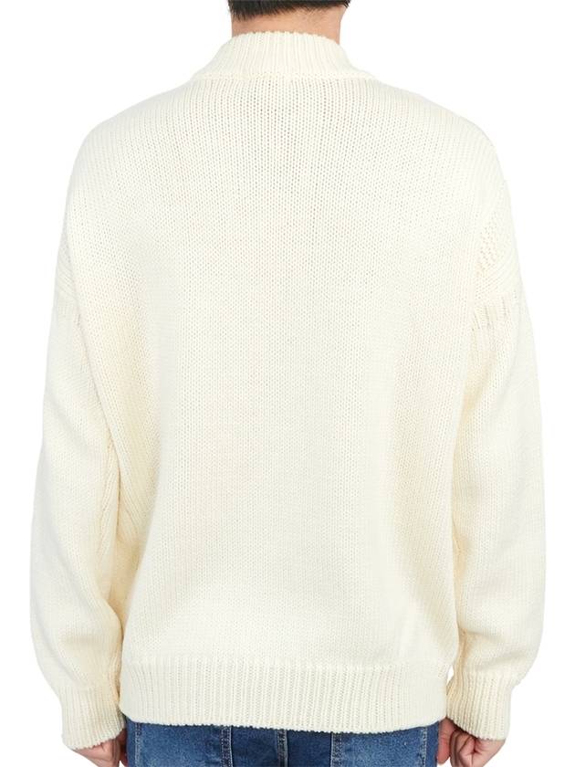 Men's Mock Neck Wool Knit Top Ivory - TEN C - BALAAN 5