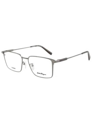 Eyewear Logo Square Titanium Eyeglasses Dark Ruthenium - SALVATORE FERRAGAMO - BALAAN 1