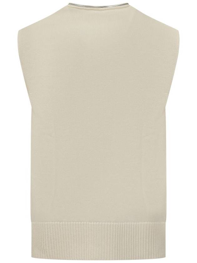 V-Neck Zip-Up Vest Neutral - COURREGES - BALAAN 3