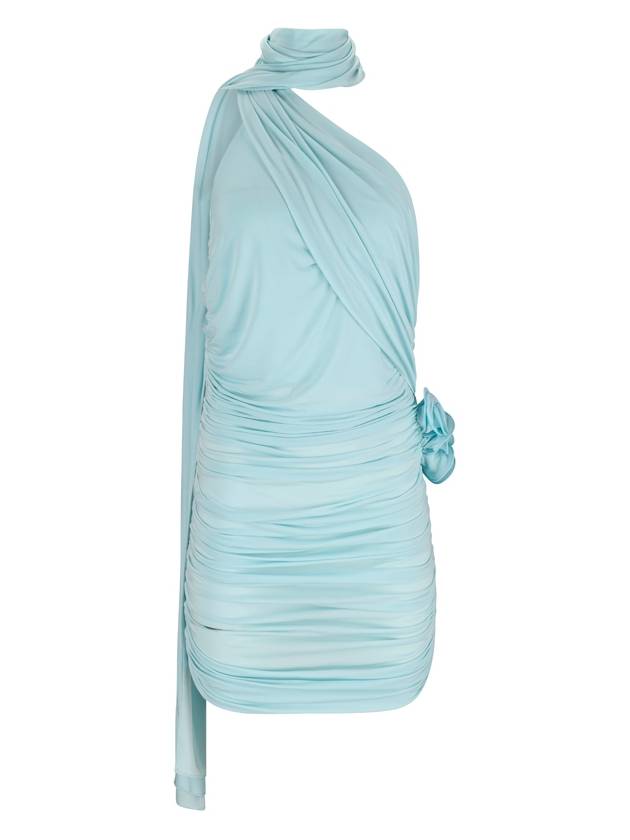 WRAP NECK MINI DRESS IN BLUE - MAGDA BUTRYM - BALAAN 1