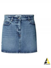 Denim Mini A-Line Skirt Blue - MSGM - BALAAN 2