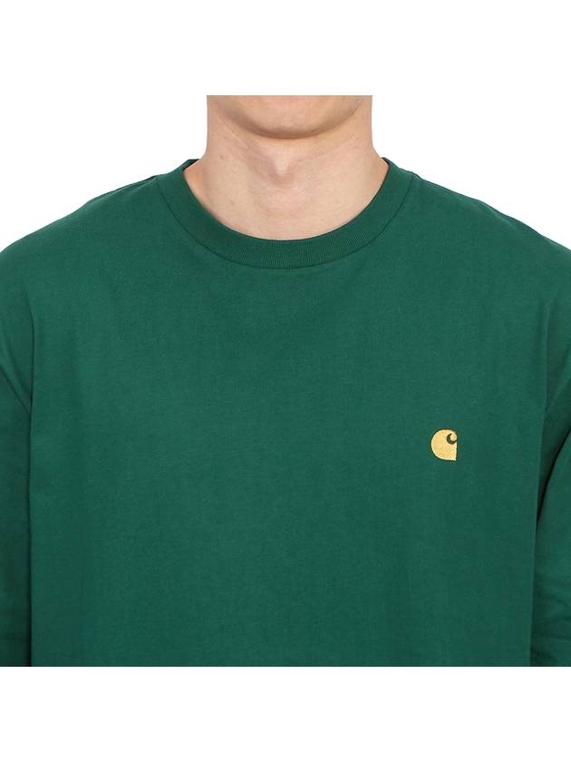 Men's Chase Mini Embroid Logo Long Sleeve T-Shirt Chervil - CARHARTT WIP - BALAAN 6