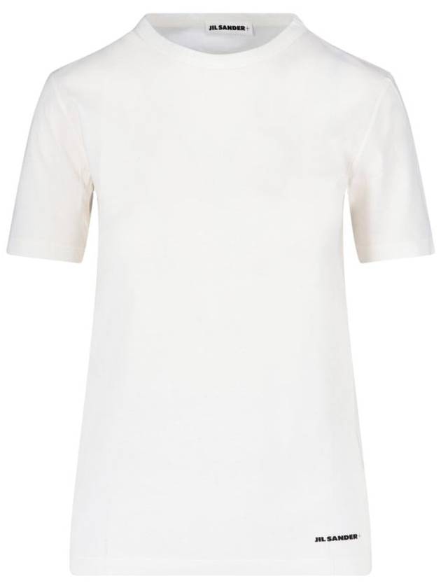 Logo Crew Neck Cotton Short Sleeve T-shirt White - JIL SANDER - BALAAN 2