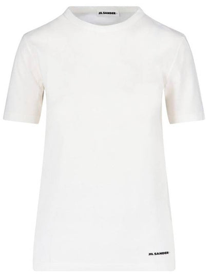 Logo Crew Neck Cotton Short Sleeve T-shirt White - JIL SANDER - BALAAN 2