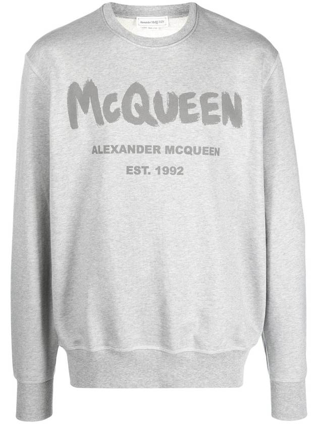 Graffiti Logo Sweatshirt Grey - ALEXANDER MCQUEEN - BALAAN 1