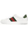 Ace Web Leather Low Top Sneakers White - GUCCI - BALAAN 4