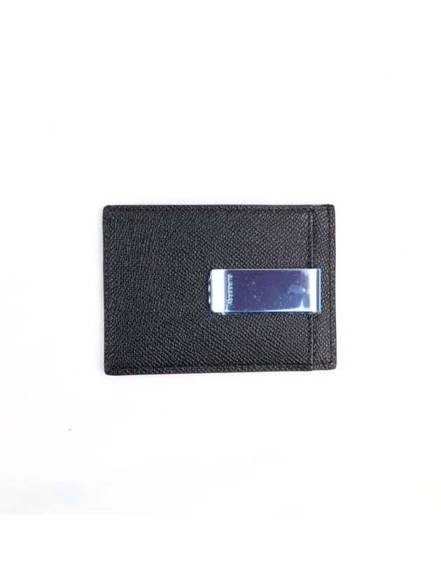 TB Money Clip Grainy Leather Card Wallet Black - BURBERRY - BALAAN 3