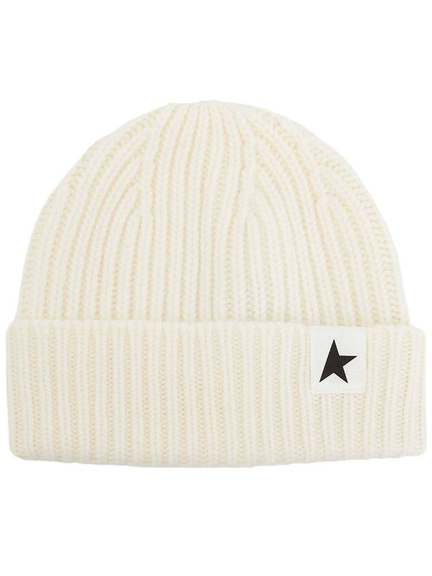 Star Logo Ribbed Wool Beanie Ivory - GOLDEN GOOSE - BALAAN 2