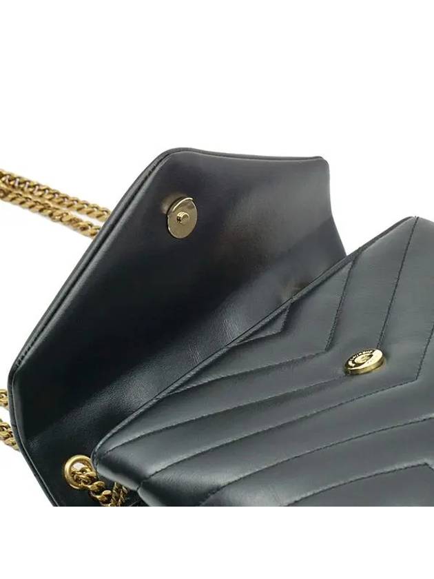 Bronze Monogram Loulou Matelasse Y Leather Small Shoulder Bag Black - SAINT LAURENT - BALAAN 3