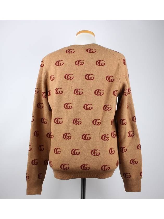 Jacquard wool V neck sweater - GUCCI - BALAAN 4