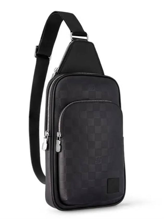 Men's Avenue Logo Patch Sling Cross Bag Black - LOUIS VUITTON - BALAAN 2