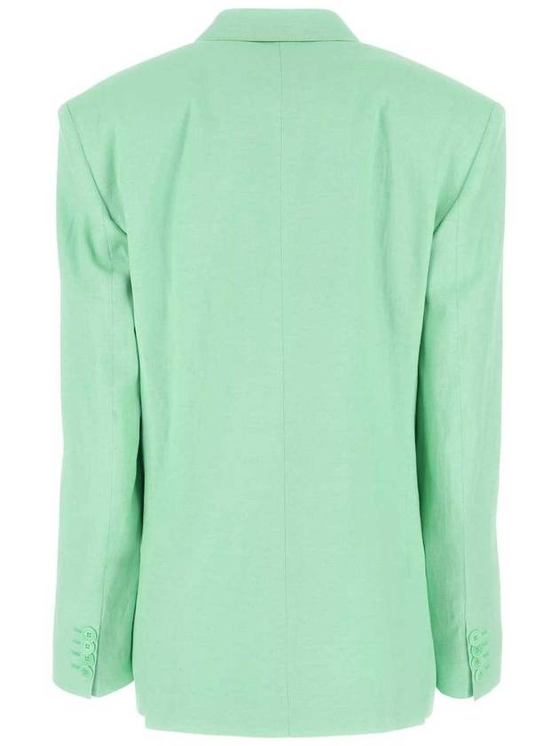 Women's Oversized Double Breasted Jacket Fluo Mint - STELLA MCCARTNEY - BALAAN 3