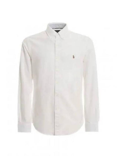 Men's Slim Fit Oxford Cotton Long Sleeve Shirt White - POLO RALPH LAUREN - BALAAN 2