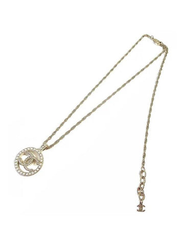 Circle CC Logo Pearl Ball Necklace Gold - CHANEL - BALAAN 1