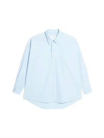 Long Sleeve Shirt Short Dress Sky Blue - AMI - BALAAN 2