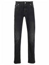 Back Pocket Embroidered Logo Stretch Slim Jeans Black - ALEXANDER MCQUEEN - BALAAN 1