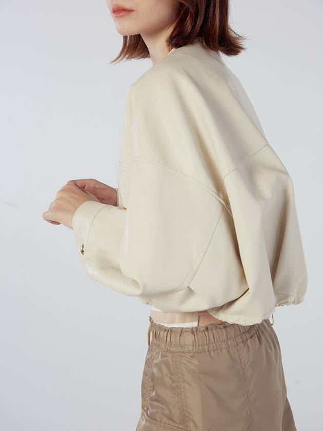 Round Neck Color Blocking Zip-up Jacket Cream - REAL ME ANOTHER ME - BALAAN 7