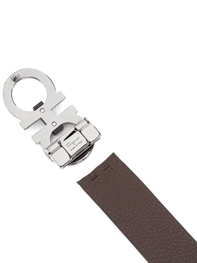 Reversible Gancini Belt Black Hickory - SALVATORE FERRAGAMO - BALAAN 6