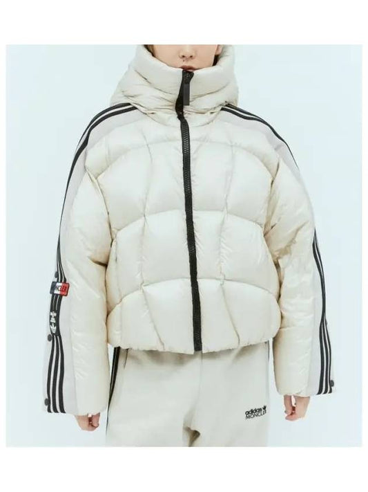 Adidas Funise Hooded Crop Padded Jacket Cream 1A000 14 M2287 265 - MONCLER - BALAAN 1