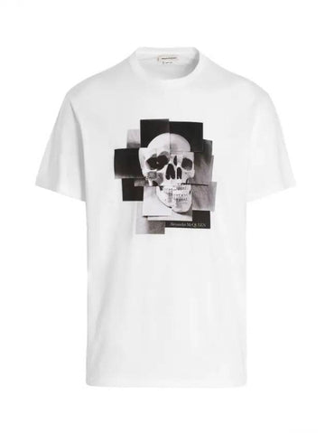 Skull Graphic Print Short Sleeve T-Shirt White - ALEXANDER MCQUEEN - BALAAN 1