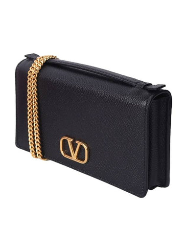 V Logo Flap Shoulder Bag Black - VALENTINO - BALAAN 1