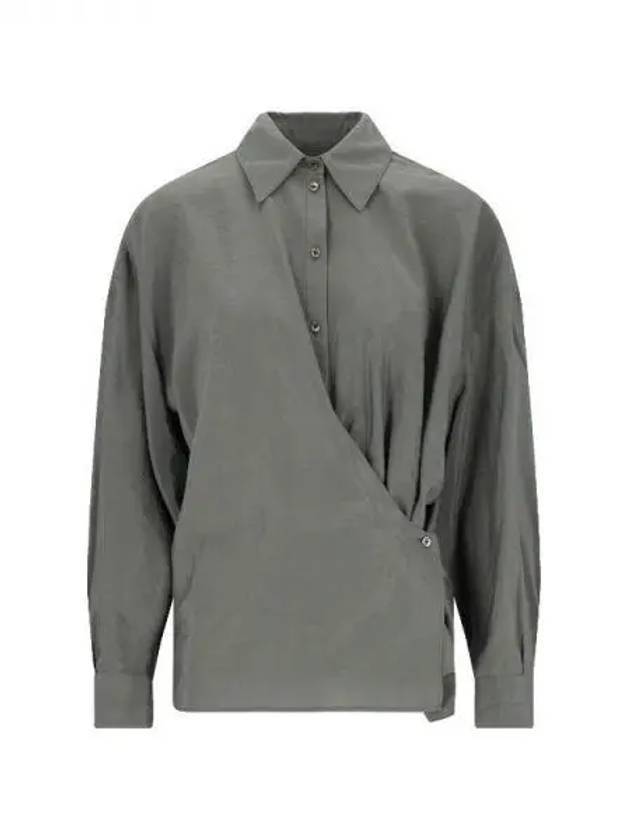 Dry Silk Straight Collar Twist Shirt Grey - LEMAIRE - BALAAN 1