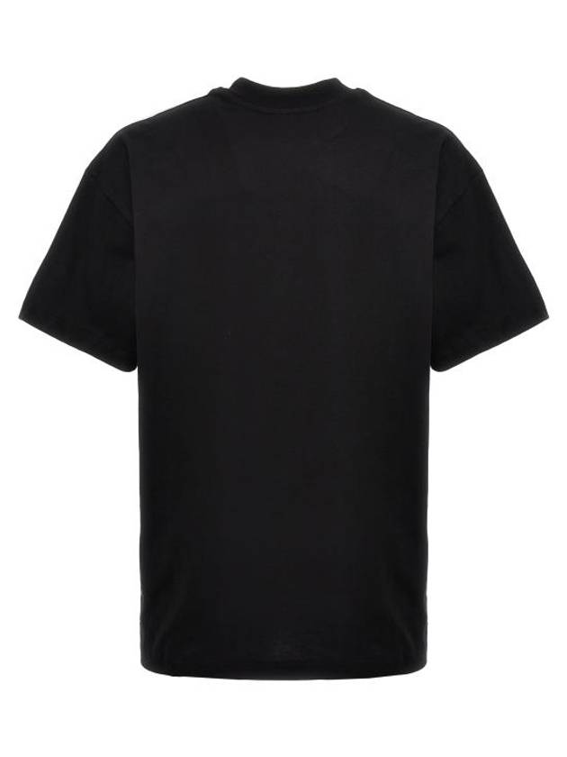 Brushed Logo Cotton Short Sleeve T-Shirt Black - MSGM - BALAAN 3