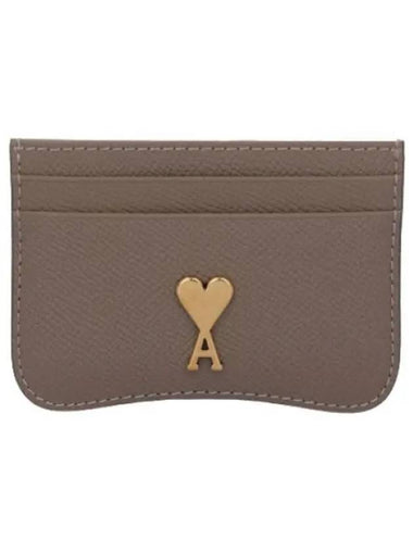 Heart Stud Card Holder Light Taupe - AMI - BALAAN 1