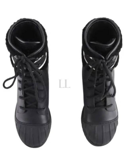 D Major Calfskin Lambskin Wool Worker Boots Black - DIOR - BALAAN 2