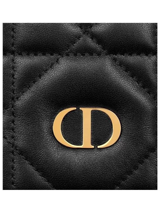 Miss Caro Macrocannage Lambskin Passport Wallet Black - DIOR - BALAAN 6