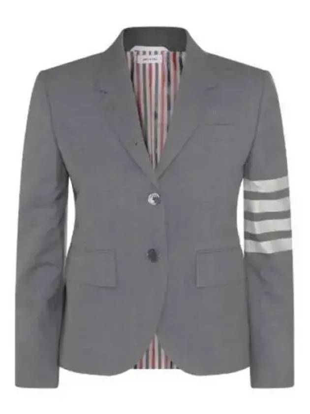 Plain Weave Suiting Classic 4 Bar Jacket Medium Grey - THOM BROWNE - BALAAN 2