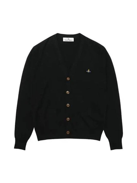 Logo Embroided Button Wool Cardigan Black - VIVIENNE WESTWOOD - BALAAN 2